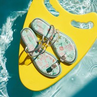 tigrisso 蹀愫 夏季透明水钻夹趾平底沙滩拖鞋PVC溯溪女外穿