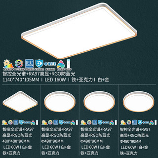 雷士照明 LED全光谱智能护眼吸顶灯1.1米客厅 四室一厅（限5分钟）