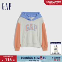 Gap 盖璞 女童春季款LOGO拼色运动卫衣521681运动儿童装