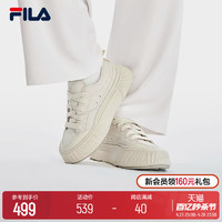 FILA 斐乐 女鞋复古帆布鞋面包休闲鞋川行鞋小白鞋厚底鞋帆布鞋时尚