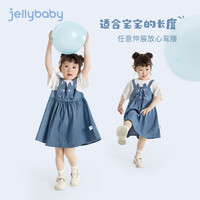 JELLYBABY 2024年夏季新款儿童假两件裙子女童童装连衣裙