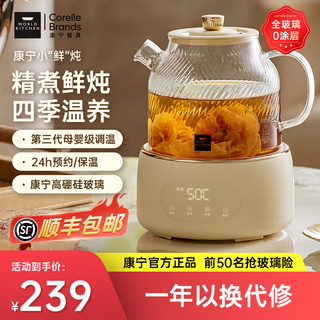 world kitchen 康宁养生壶全玻璃家用小型多功能办公室煮茶器烧水花茶壶鲜炖