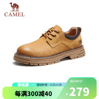 CAMEL 骆驼 低帮工装鞋英伦皮革休闲男士马丁鞋 G13A076127 驼色/咖色 43