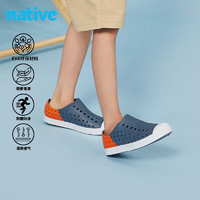 native 儿童洞洞鞋Jefferson系列阶梯拼色户外沙滩凉鞋  藏青|橙色梯度|白色 23