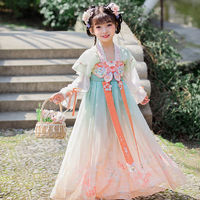 新款中国风汉服古装超仙古风襦裙 紫色长秀 110码建议身高100-110cm