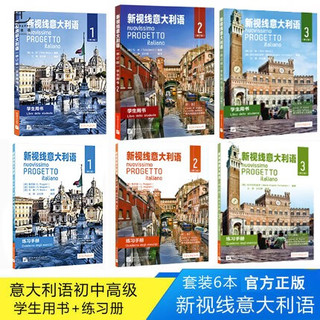 全套6本 新视线意大利语初级中级中高 学生用书+练习册 附MP3音频 意大利语入门教材自学意大利书籍