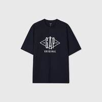 Gap 盖璞 男女夏季圆领纯棉短袖T恤 884791 海军蓝 L