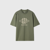 Gap 男女夏季圆领纯棉短袖T恤 884791 绿色 XL