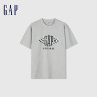 Gap 男女夏季圆领纯棉短袖T恤 884791 灰色 XL