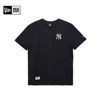NEW ERA 纽亦华 2024新款MLB腰果花运动短袖T恤透气NY印花 -黑色-NY(水彩涂鸦) L