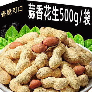 林客食光蒜香花生500g/袋坚果炒货休闲零食带壳炒制干果小吃花生每日坚果