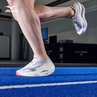 美津浓（MIZUNO）【WAVE REBELLION PRO 2】跑步鞋子男女马拉松竞速PB跑鞋运动鞋 01/白色/灰色/红色 38.5