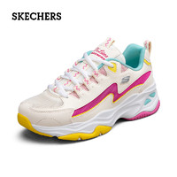 SKECHERS 斯凯奇 女鞋老爹鞋闪电熊猫鞋舒适运动鞋增高减震休闲鞋 自然色/多彩色 37