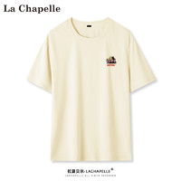 La Chapelle 男士纯棉短袖T恤 染发帅哥#杏色 XL【推