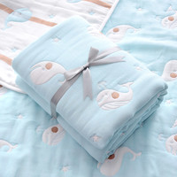 莱茵森 新生婴儿十层纱布被表纯棉加厚儿童浴巾毛巾被宝宝幼儿园春秋盖毯