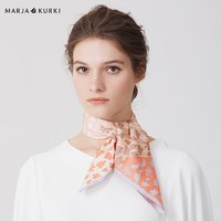 MARJA KURKI 玛丽亚古琦 玛丽亚.古琦（MARJAKURKI）生日母亲节礼物送长辈小方巾甜美清新桑蚕丝高档丝巾女礼盒装晨曦1J110070粉橘