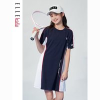 百亿补贴：Ellekids 女童大童撞色运动风针织连衣裙