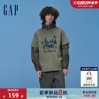 Gap 盖璞 男女装2024夏季新款户外图案logo圆领短袖T恤纯棉上衣877413