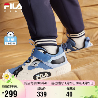 FILA 斐乐 儿童童鞋魔术贴休闲鞋2024春季小童男女童经典板鞋潮