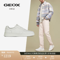 GEOX 杰欧适 男鞋2024年早春小白鞋圆头舒适时尚休闲鞋U45GFB 白色C1000 43