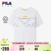 FILA 斐乐 儿童童装上衣2024春中大童男童休闲运动短袖透气T恤