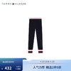 TOMMY HILFIGER 童装女休闲简约印花拼色松紧腰舒暖加绒打底裤TH2342049 藏青色001 S/140cm