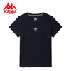 Kappa 卡帕 复古运动短袖女正肩T恤简约休闲圆领半袖夏K0D62TD28