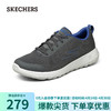 SKECHERS 斯凯奇 男士轻质绑带柔软轻便健步鞋54640 炭灰色/蓝色/CCBL 39.5