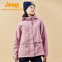 Jeep 吉普 冲锋衣外套女2023春季保暖防寒服户外防水透气登山服夹克