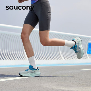 Saucony索康尼胜利21女跑鞋缓震透气训练跑步运动鞋子Triumph胜利21 兰灰20 37