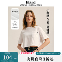 E·LAND 衣恋 Eland衣恋短袖t恤女夏季学院风圆领宽松休闲短袖上衣女