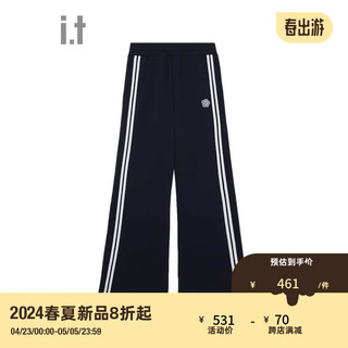 :CHOCOOLATE it 女装喇叭裤长裤2024春季活力时尚运动裤3641X NYL/藏青色 S