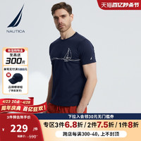 NAUTICA 诺帝卡 男装夏季休闲百搭纯棉舒适印花短袖圆领T恤TO2207