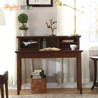 SHYHO 熙和 美式简约全实木书桌书架组合樱桃木书桌家用书房办公桌写字台