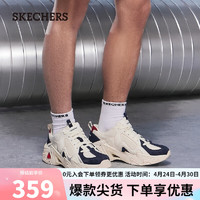 SKECHERS 斯凯奇 时尚绑带运动男鞋透气894209 白色/海军蓝/红色/WNVR 41.50