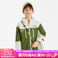 Jeep童装儿童冲锋衣2024春季防水防风男女童夹克户外登山服外套 军绿 160cm