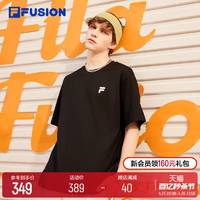 FILA 斐乐 FUSION斐乐潮牌情侣运动T恤2024年新夏多彩宽松纯棉上衣男女