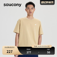 Saucony索康尼夏季新款男子复古休闲运动T恤短袖纯棉宽松印花通勤