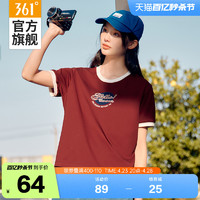 361° 361运动t恤女2024夏季新款宽松休闲学生速干短袖上衣薄款透气短T