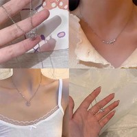 亦雪 QG小众设计冷淡风锁骨链 简约手链戒指送女友闺蜜礼物