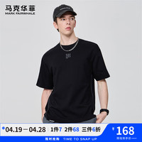 马克华菲【毛巾绣】短袖T恤男2024春夏时尚百搭款潮流休闲半袖 001黑色 S