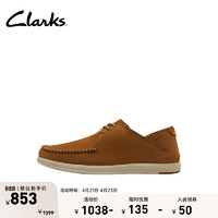 Clarks其乐布雷顿系列男士透气懒人鞋简约舒适百搭乐福男鞋婚鞋 深棕褐色 261659807 43