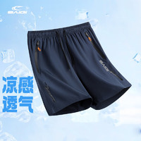 SAIQI 赛琪 短裤男夏季冰丝运动五分裤男士速干跑步裤子 蓝色 2XL