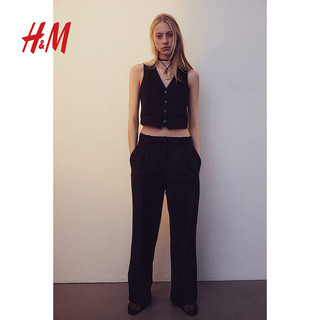 H&M2024春季女装西装马甲1228071 黑色 160/84