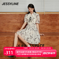 Jessy·Line 杰茜莱时尚印花修身连衣裙女高级感夏季新款显瘦a字裙子jessyline