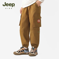 Jeep吉普中大童工装裤男女童户外休闲裤春夏季儿童裤子 浅驼色 170cm 