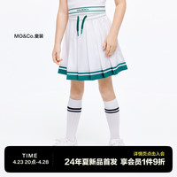 little MO&Co.little moco童装24夏装女童网球运动风含裤半身百褶短裙 本白色 110/53