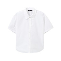 SPAO韩国同款2024年春夏女士时尚宽松纯色短袖衬衫SPYWE24W05 白色 160/84A/S