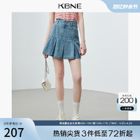 KBNE 卡贝奈尔 半身裙女牛仔裙百褶裙A字短裙kbne2024夏季新款今年流行爆款半裙