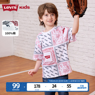Levi's 李维斯 Levis李维斯儿童短袖T恤童装2024夏季新款腰果花上衣洋气半袖大童